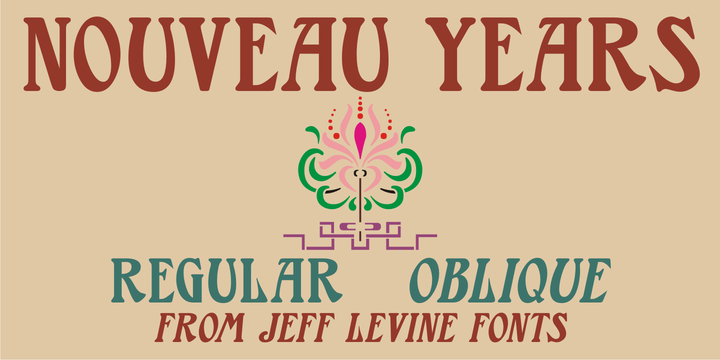 Beispiel einer Nouveau Years JNL Regular-Schriftart